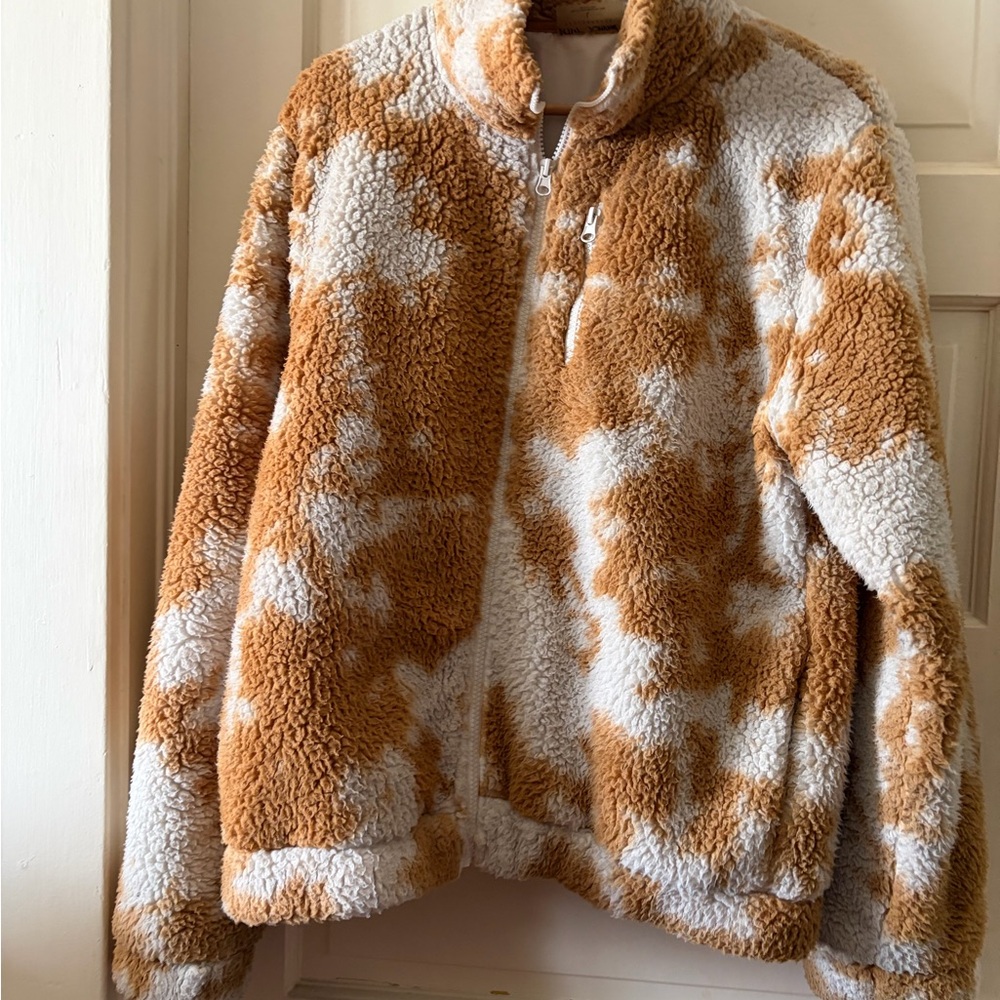 Betsey Johnson Tan and White Sherpa Jacket